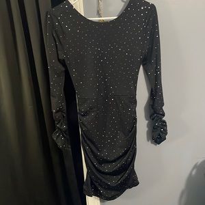 Black/silver dress with open back